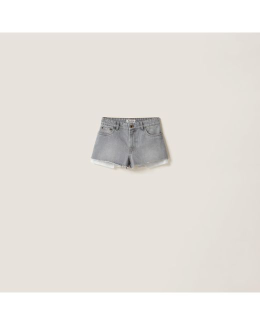 Miu Miu Gray Denim Shorts