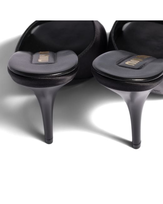 Miu Miu Black Satin Sandals