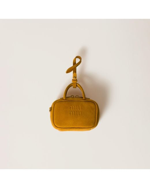 Miu Miu Metallic Beau Suede Micro-Bag