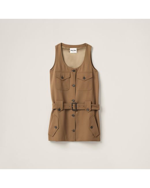 Miu Miu Natural Gabardine Mini-dress