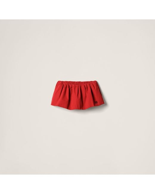 Miu Miu Red Poplin Miniskirt