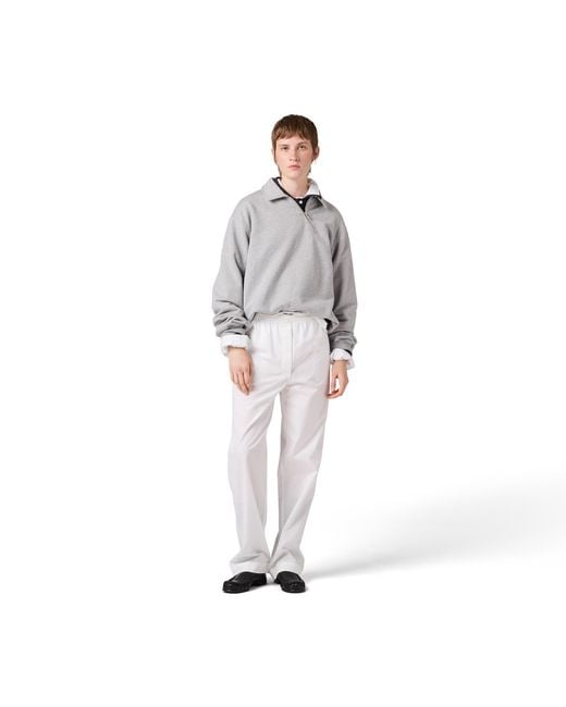 Miu Miu Gray Zippered Cotton Fleece Jacket