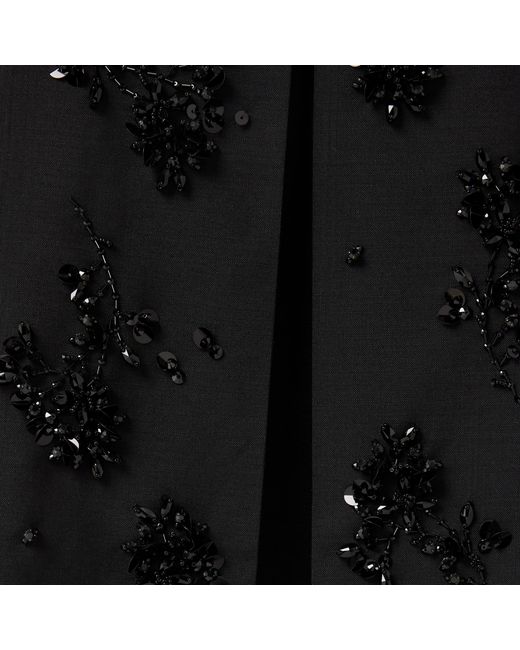 Miu Miu Black Embroidered Kid Mohair Skirt