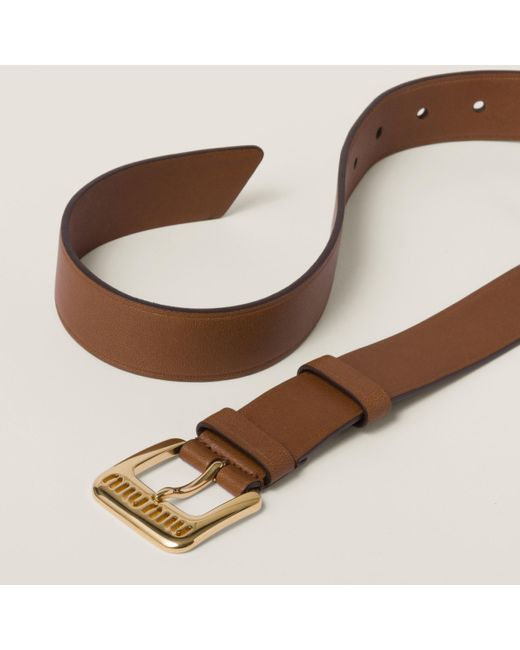 Miu Miu Brown Nappa Leather Belt