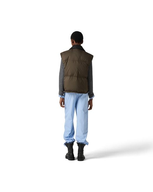 Miu Miu Brown Technical Pongé Down Vest