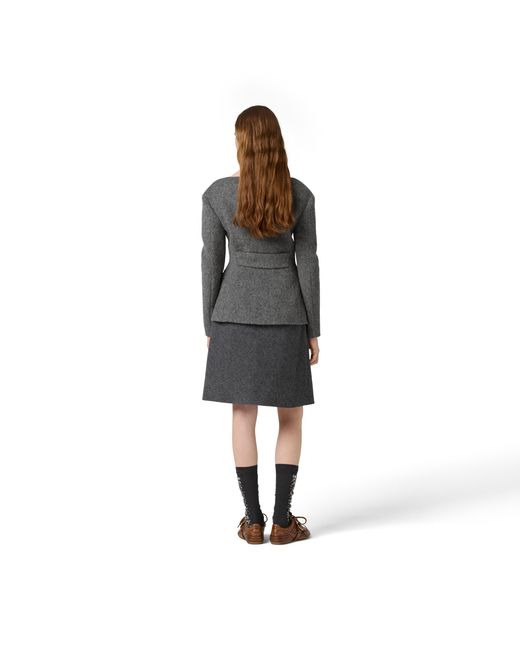 Miu Miu Gray Light Shetland Wool Jacket