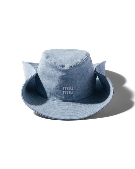 Miu Miu Blue Denim Cowboy Hat