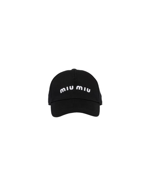 Miu Miu Black Brand-embroidered Velour Cap