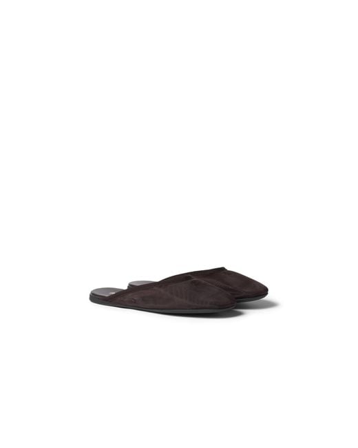 Miu Miu Brown Mesh Fabric Slippers