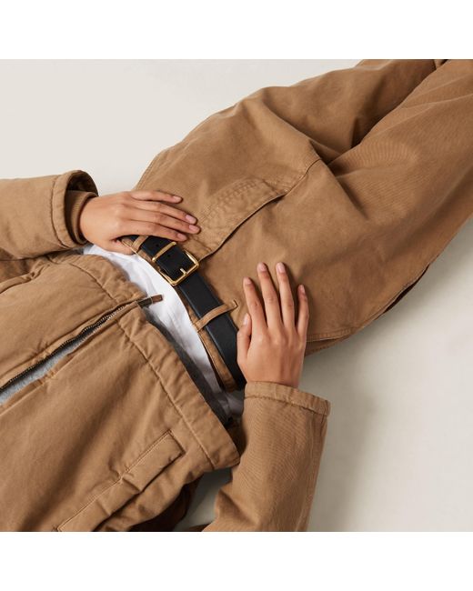 Miu Miu Brown Garment-dyed Gabardine Pants