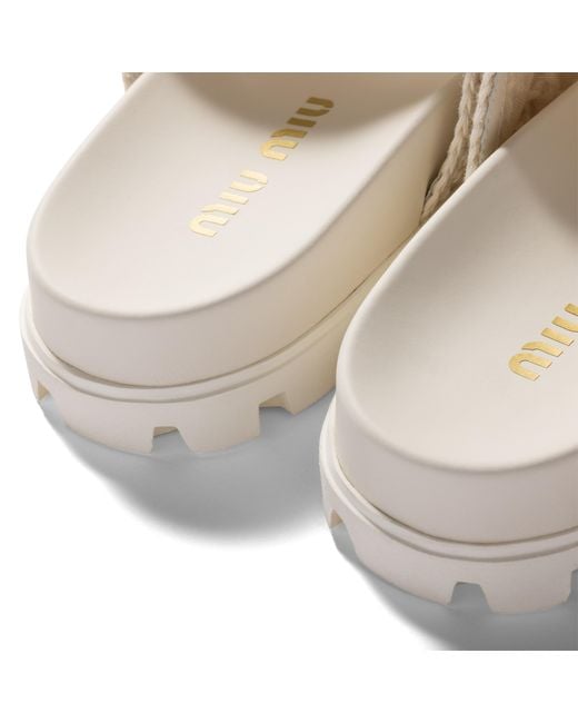 Miu Miu Natural Crochet Sandals