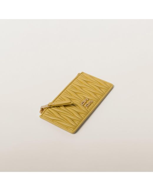 Miu Miu Metallic Matelassé Nappa Leather Envelope Wallet