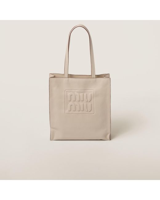 Miu Miu Natural Madras Tote Bag