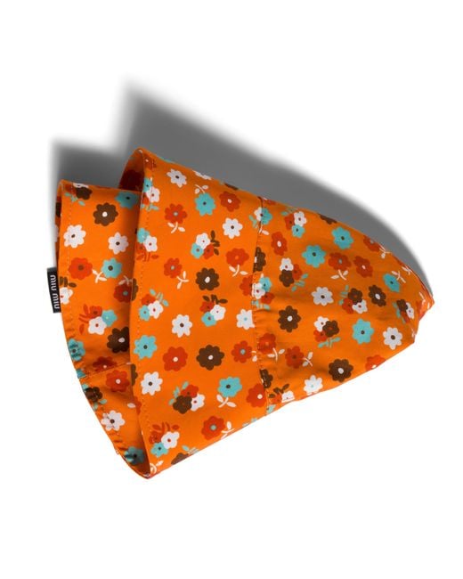 Miu Miu Orange Poplin Bucket Hat