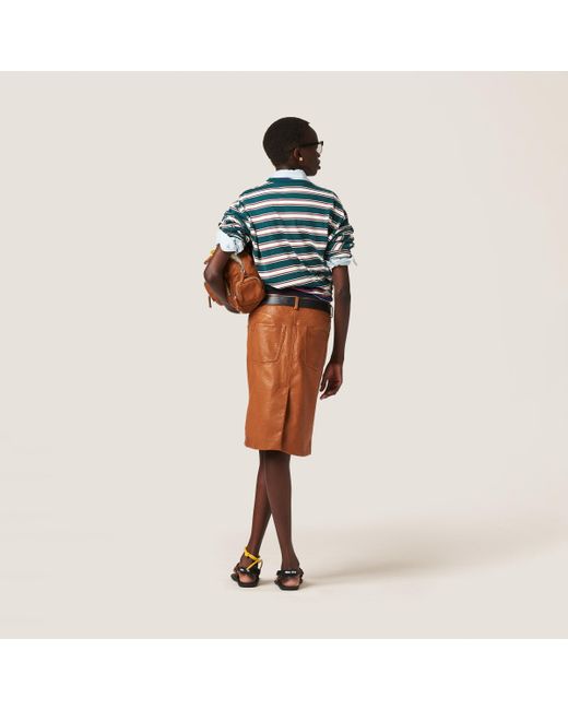 スカート MIU MIU Leather Skirt Vintage Miu Miu Leather Midi Skirt - Etsy