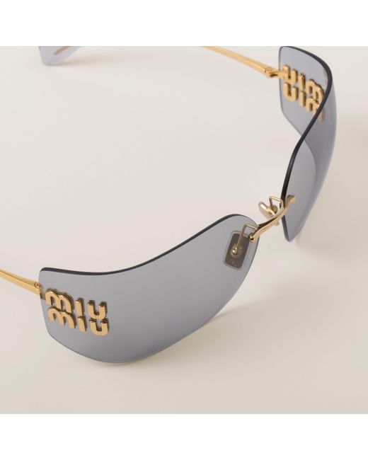 Miu Miu White Runway Sunglasses