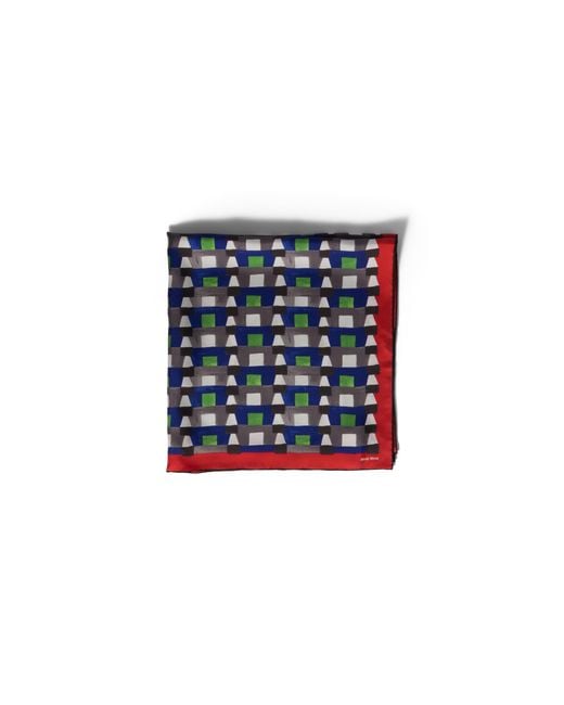 Miu Miu Blue Printed Silk Scarf