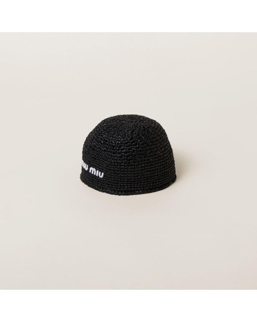 Miu Miu Black Crochet Hat