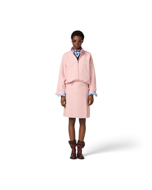 Miu Miu Pink Kid Mohair Blouson Jacket