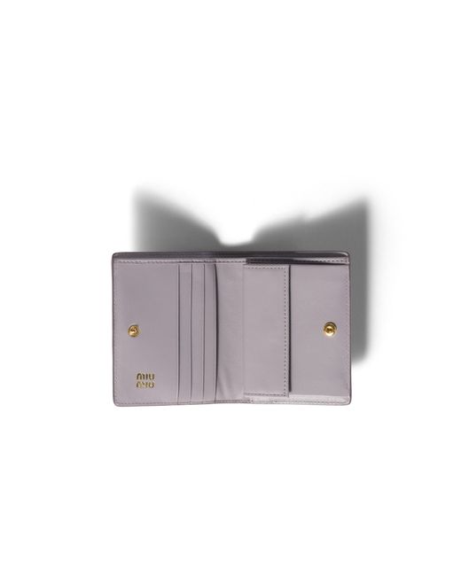 Miu Miu Purple Small Ayers Leather Wallet