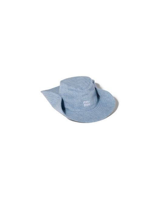 Miu Miu Blue Denim Cowboy Hat
