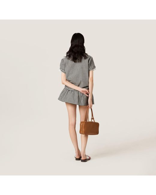 Miu Miu Multicolor Gingham Check Miniskirt