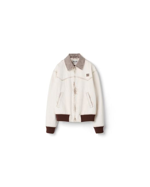 Miu Miu Natural Denim Blouson Jacket