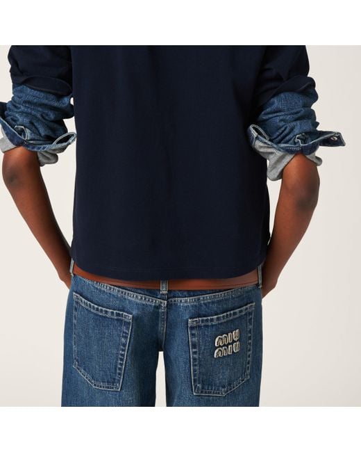 Miu Miu Blue Five-Pocket Denim Jeans
