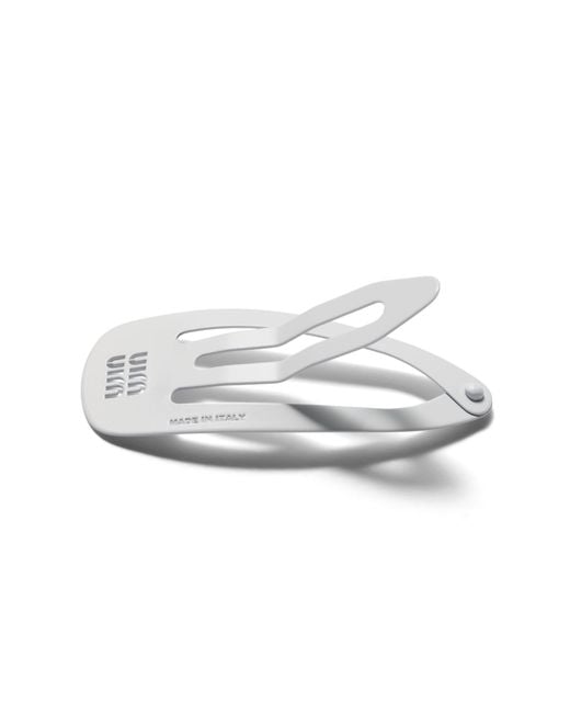 Miu Miu White Metal Hair Clips
