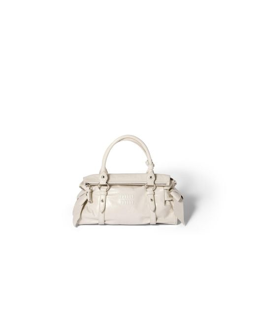 Miu Miu White Shiny Leather Handbag