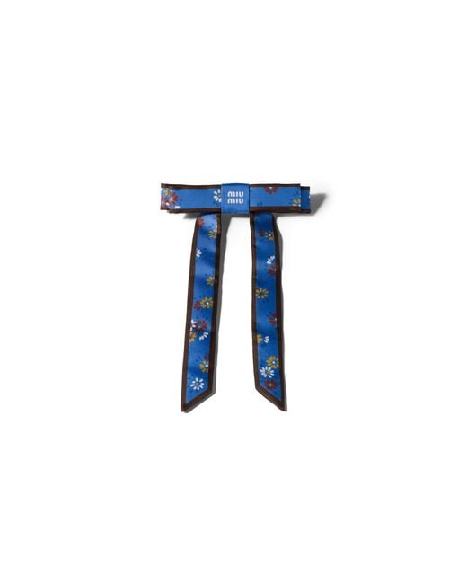 Miu Miu Blue Twill Hair Clip