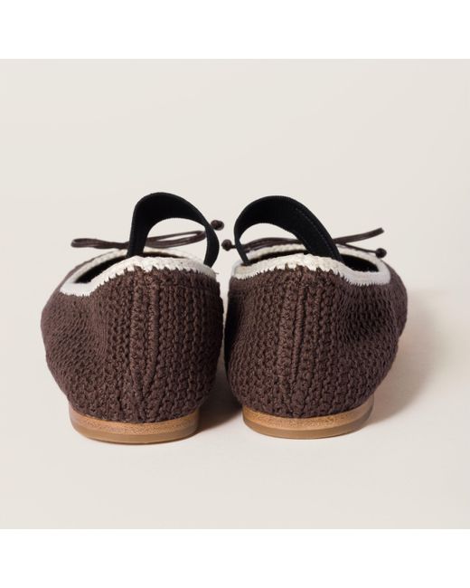 Miu Miu Multicolor Crochet Knit Ballerinas