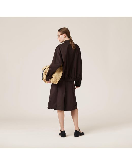 Miu Miu Brown Washed Gabardine Blouson Jacket