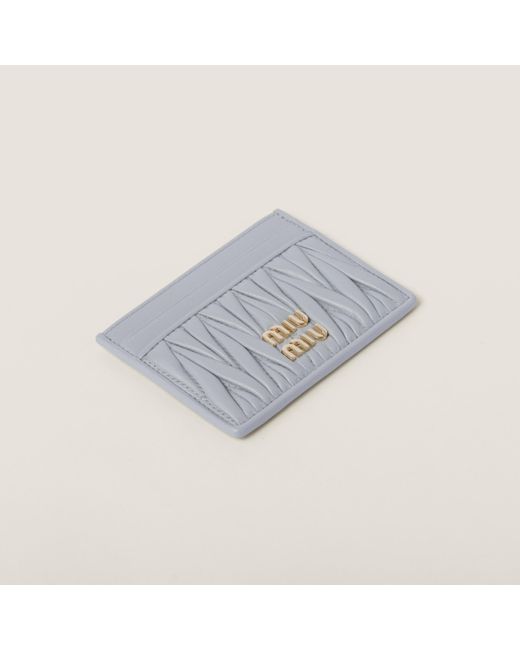 MIUMIU 26S SMALL MATELASSE CARD HOLDER 11 IN BLACK CALFSKIN GOLD HARDWARE main image 0