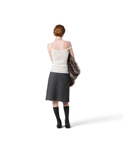 Miu Miu Black Shetland Wool Skirt