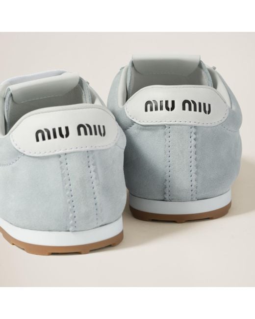 Miu Miu Metallic Suede Sneakers