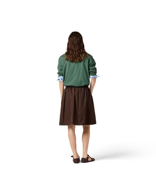 Miu Miu Brown Washed Gabardine Skirt