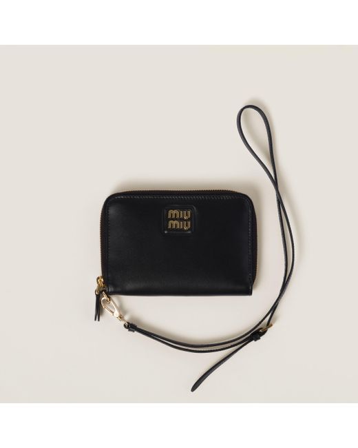 Miu Miu Black Leather Passport Holder