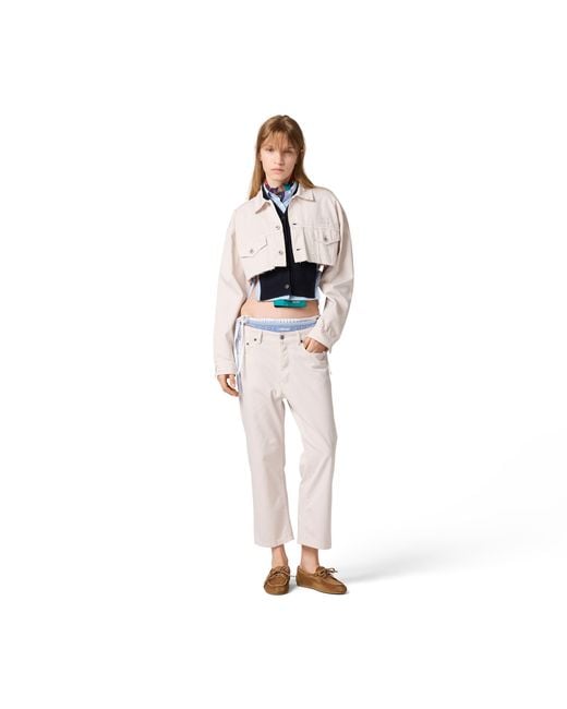 Miu Miu Natural Cropped Denim Jacket