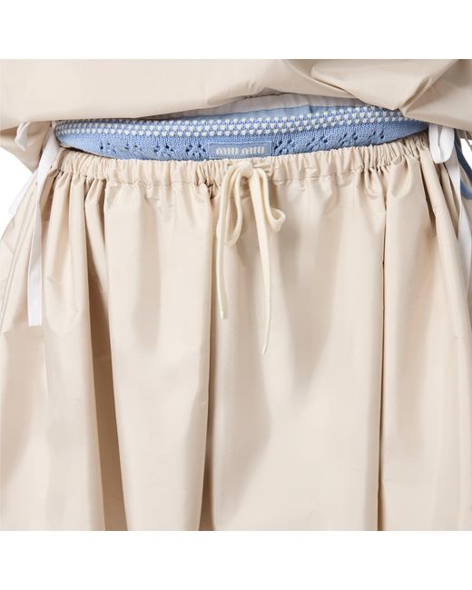 Miu Miu White Technical Pongé Miniskirt