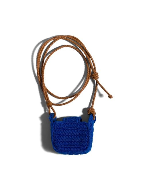 Miu Miu Blue Crochet Earbud Pouch