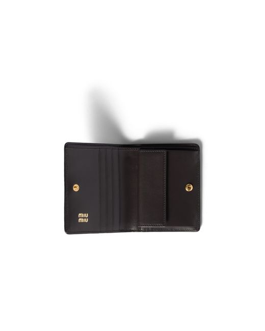 Miu Miu Black Small Ayers Leather Wallet