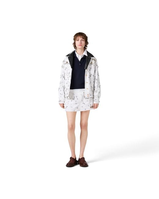 Miu Miu White Embroidered Poplin Miniskirt