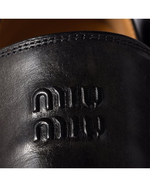Miu Miu Black Leather Loafers