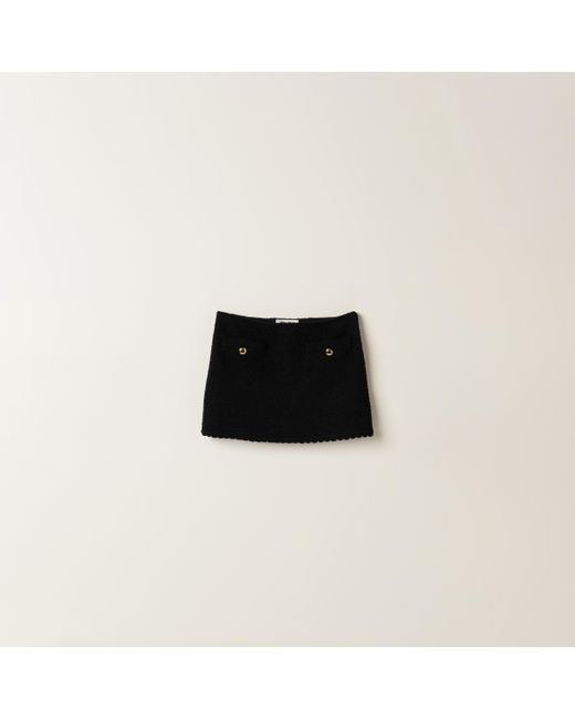 Miu Miu Black Bouclé Miniskirt