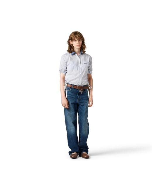 Miu Miu Blue Striped Poplin Shirt
