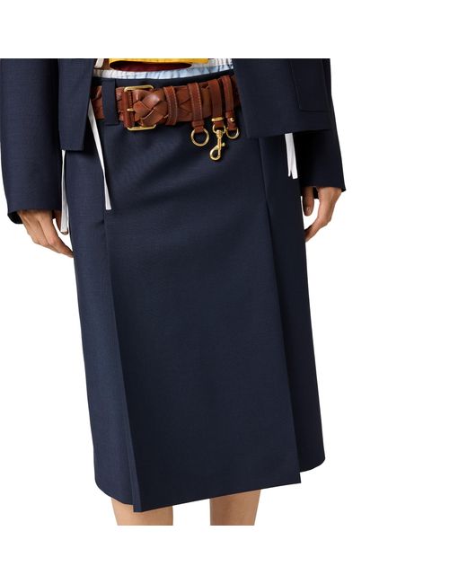Miu Miu Blue Kid Mohair Skirt