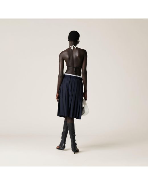 Miu Miu White Cotton Knit Bra
