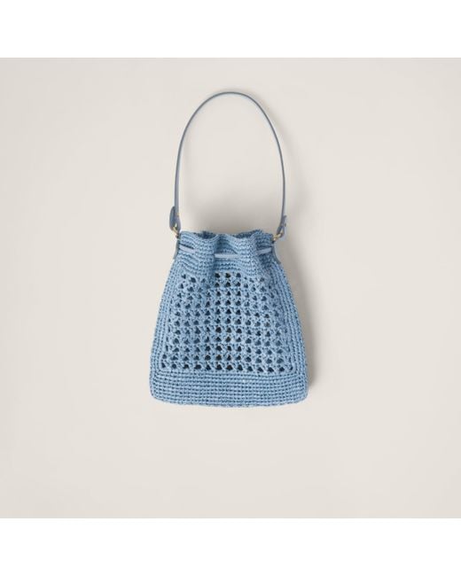 Miu Miu Blue Woven Fabric Mini-Bag