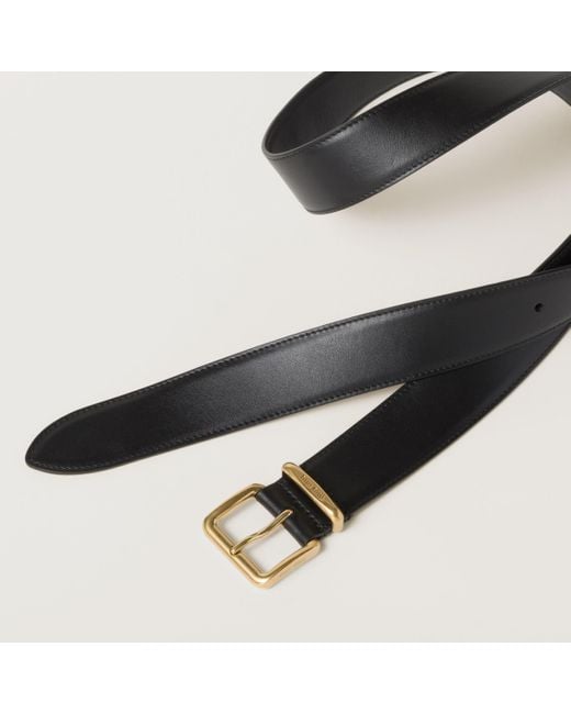Miu Miu Black Leather Belt
